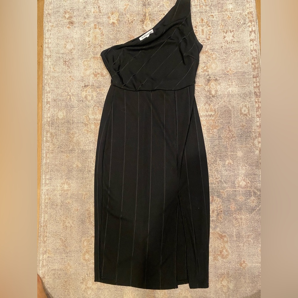 BCBGeneragtion black, one shoulder cocktail dress. Medium.